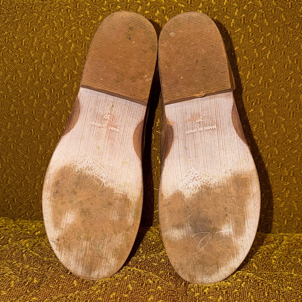 Free People Mont Blanc Tan Leather Slip-On Sandals | Boho Minimal - Picture 4 of 6